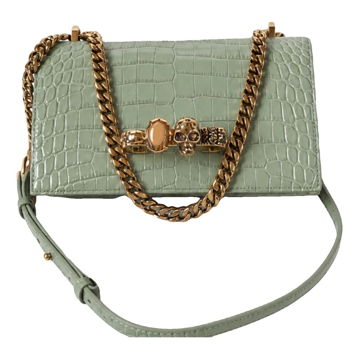 Knuckle leather handbag