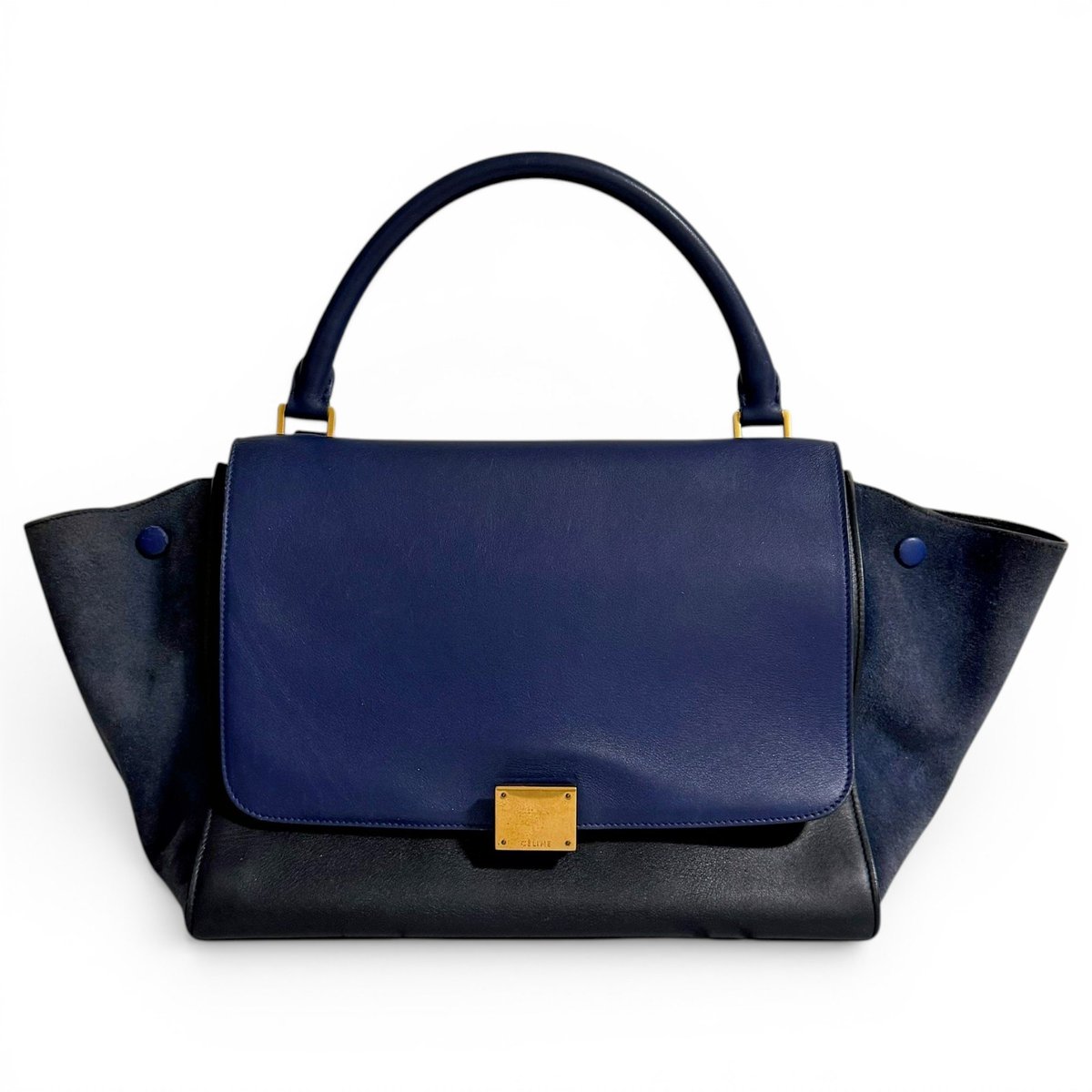 Trapèze leather handbag