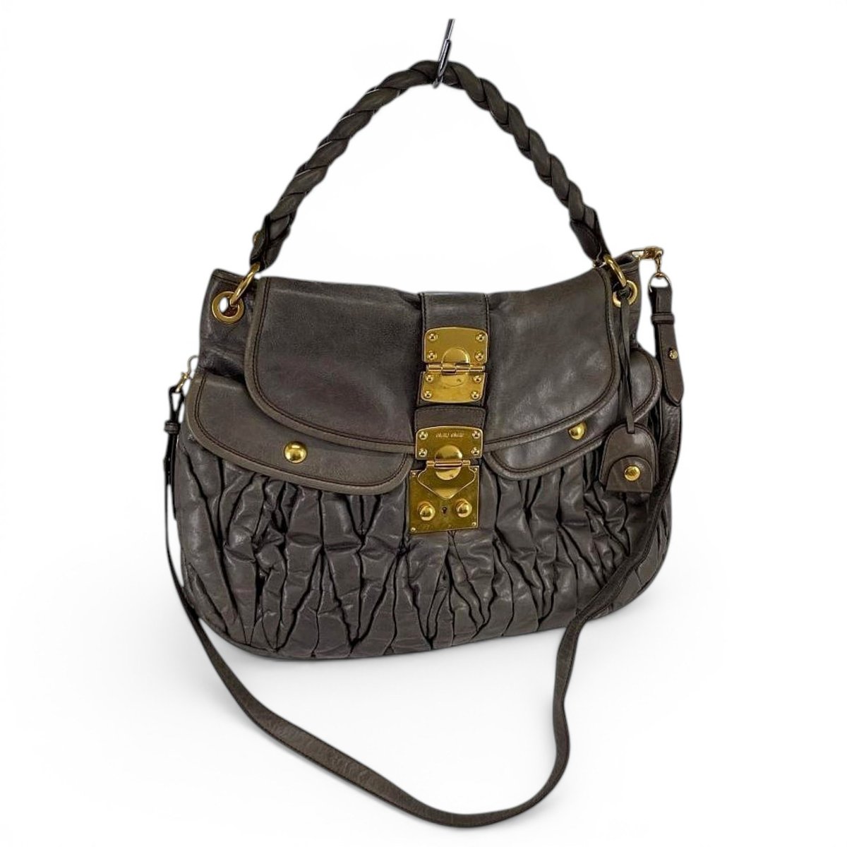 Coffer leather handbag