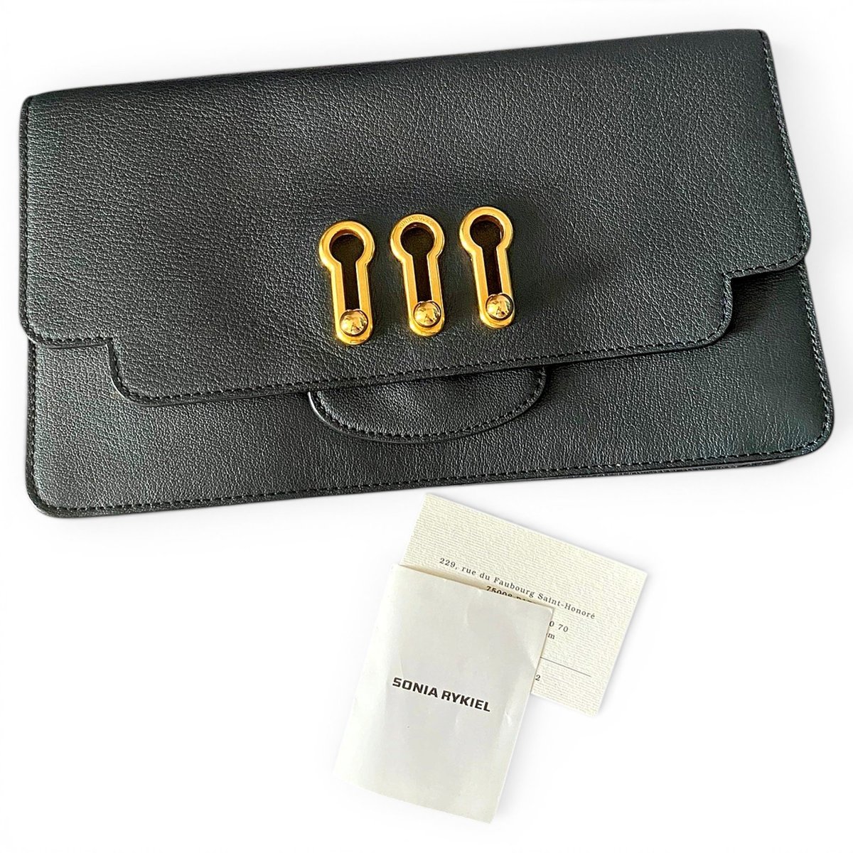 Leather clutch bag