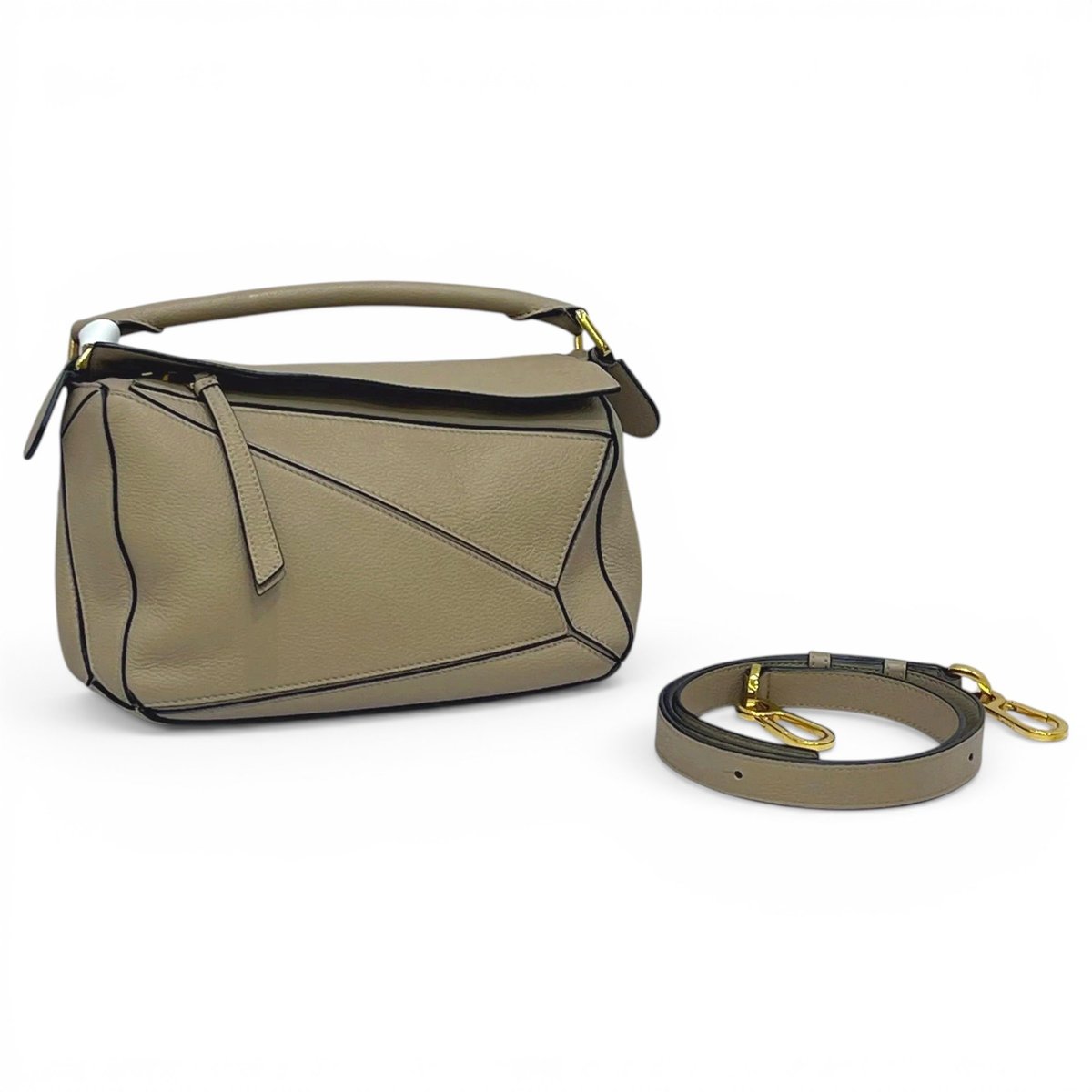 Puzzle leather handbag
