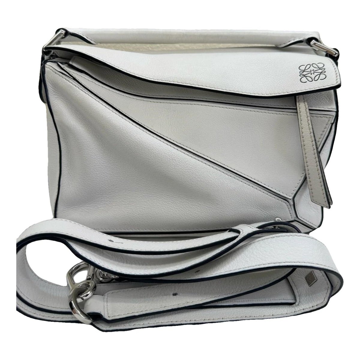Puzzle leather handbag