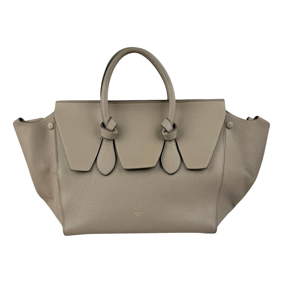 Tie leather handbag