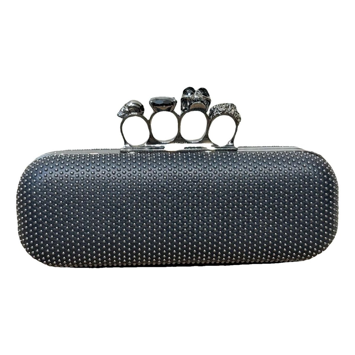 Knuckle leather clutch bag