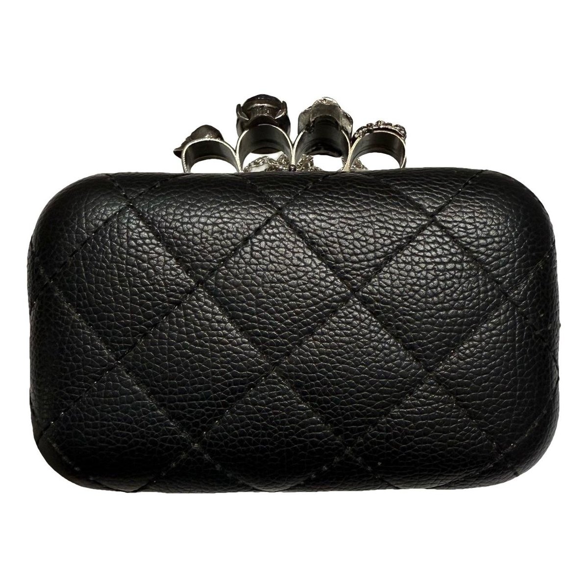 Knuckle leather clutch bag