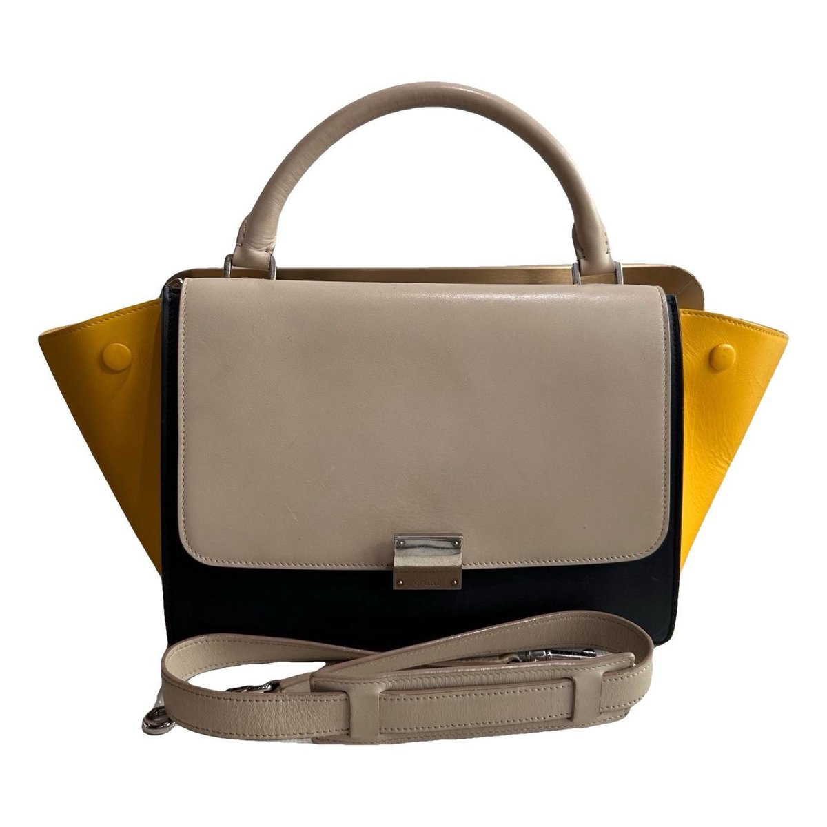 Trapèze leather handbag