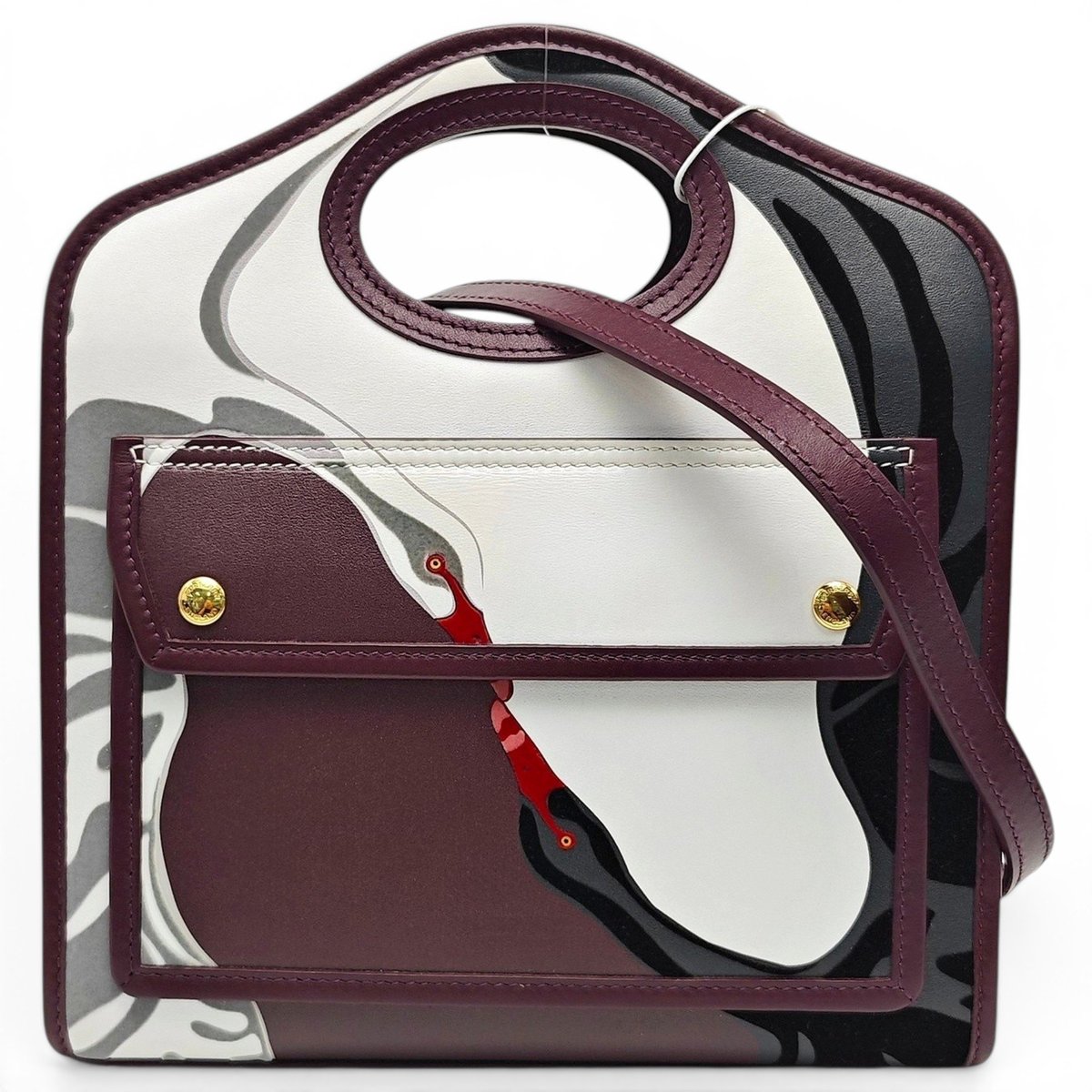 Pocket leather handbag