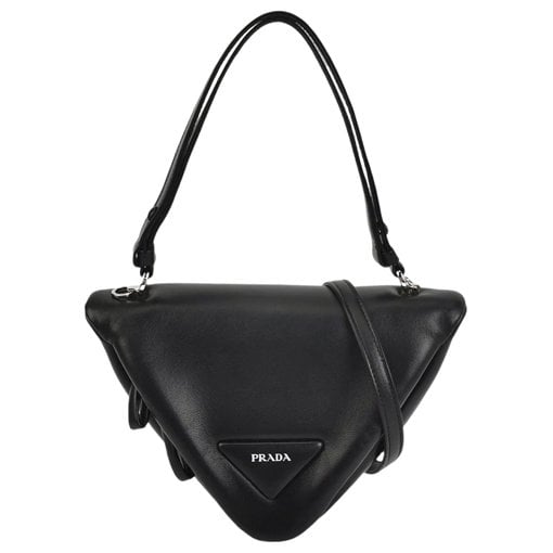 Triangle leather crossbody bag