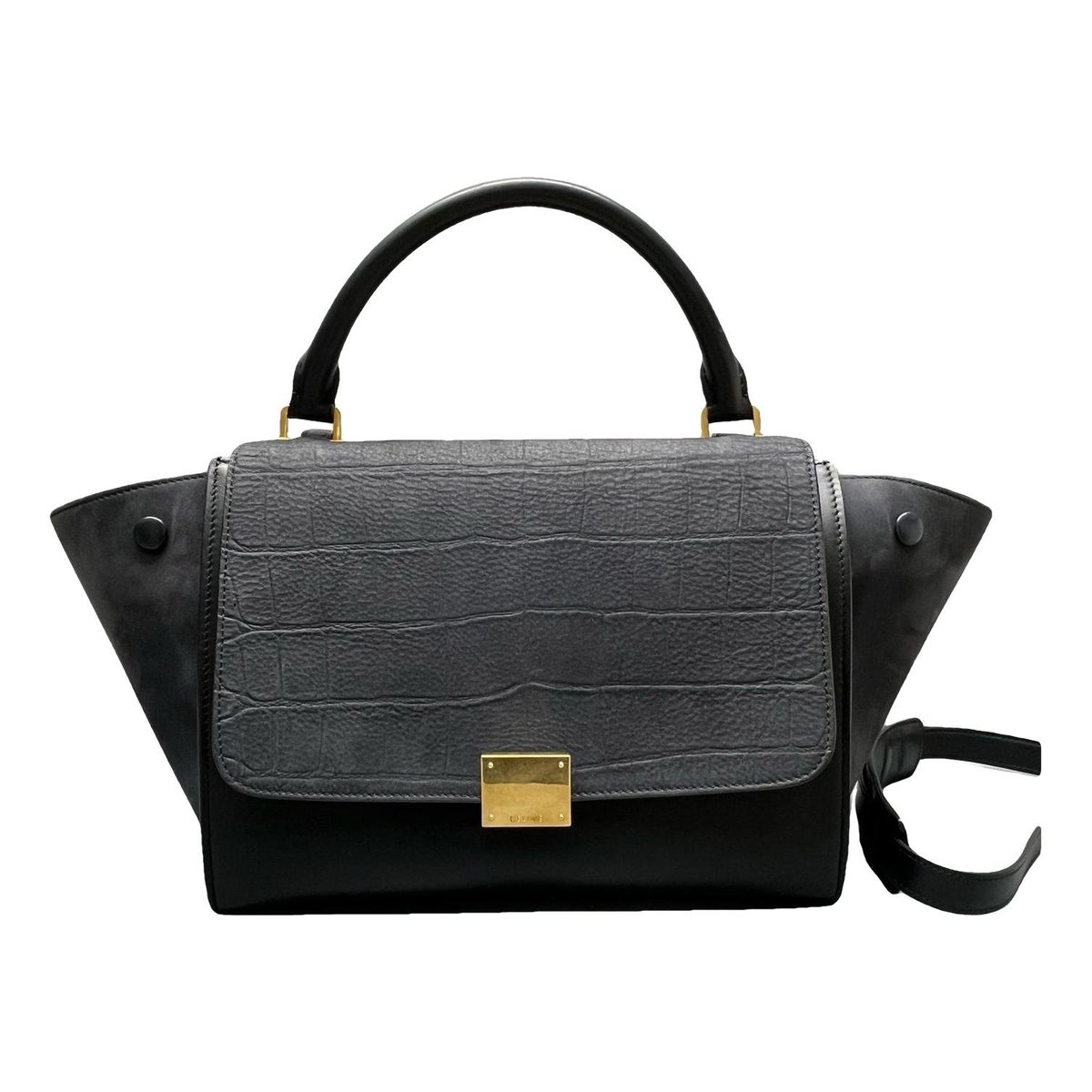 Trapèze leather handbag
