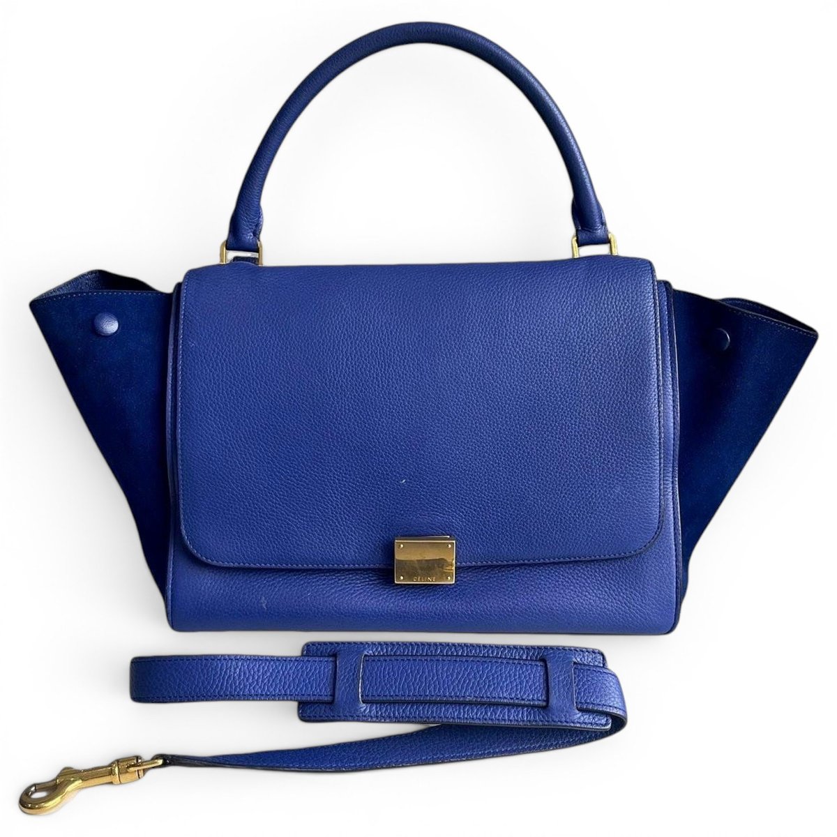 Trapèze leather handbag