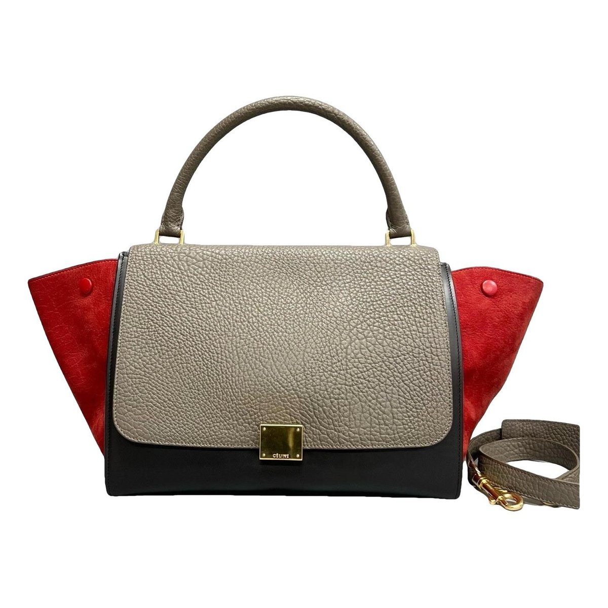 Trapèze leather handbag