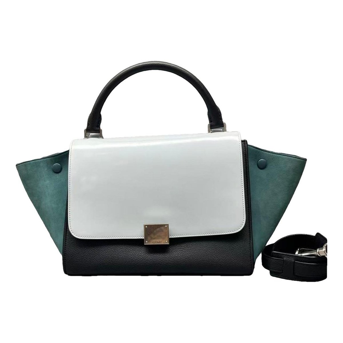 Trapèze leather handbag