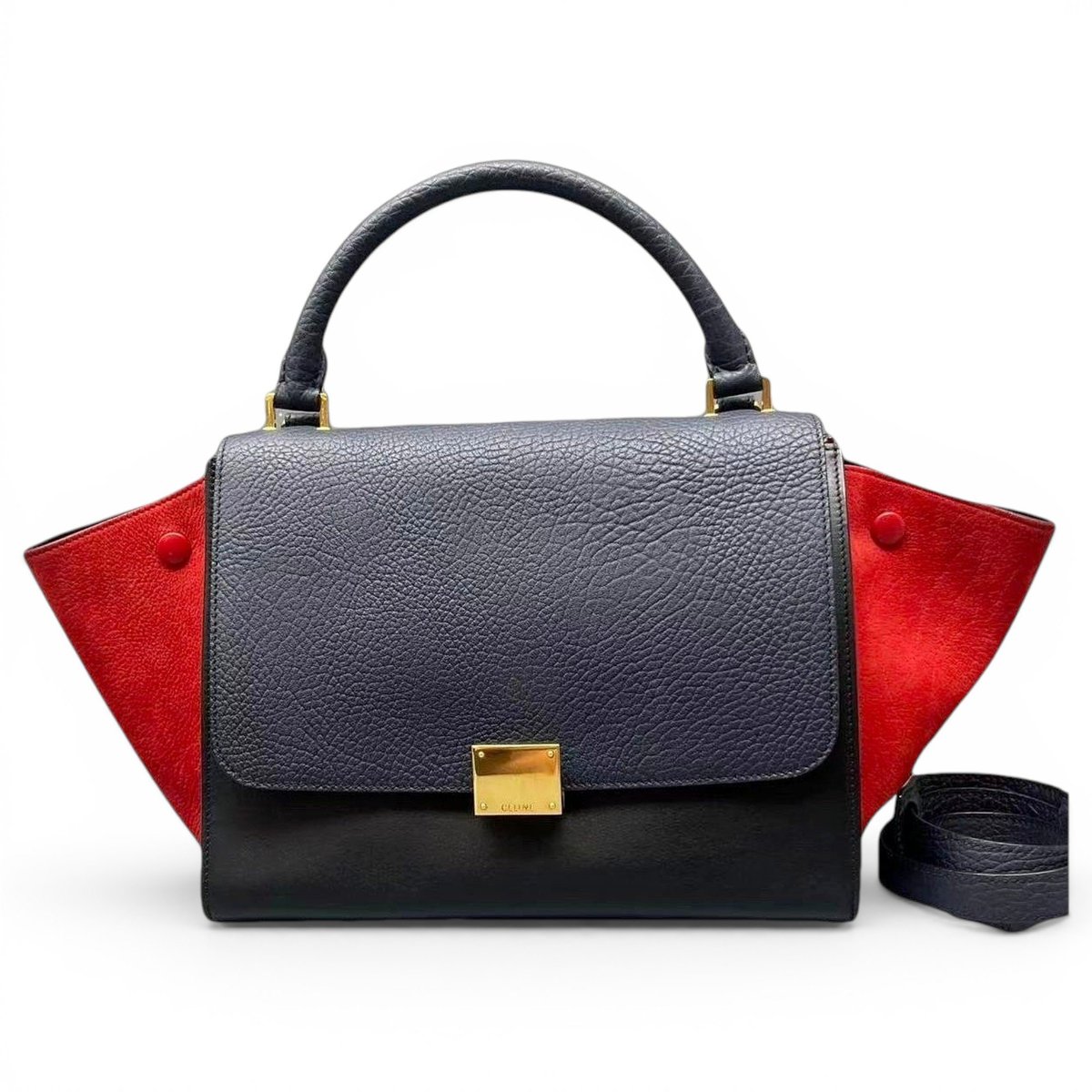Trapèze leather handbag