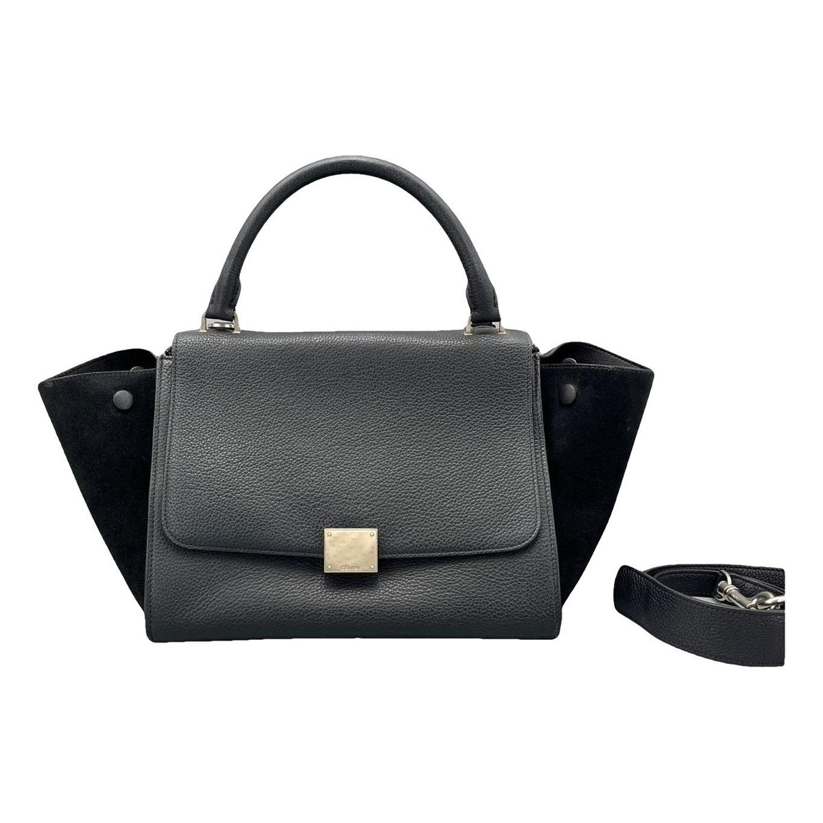 Trapèze leather handbag