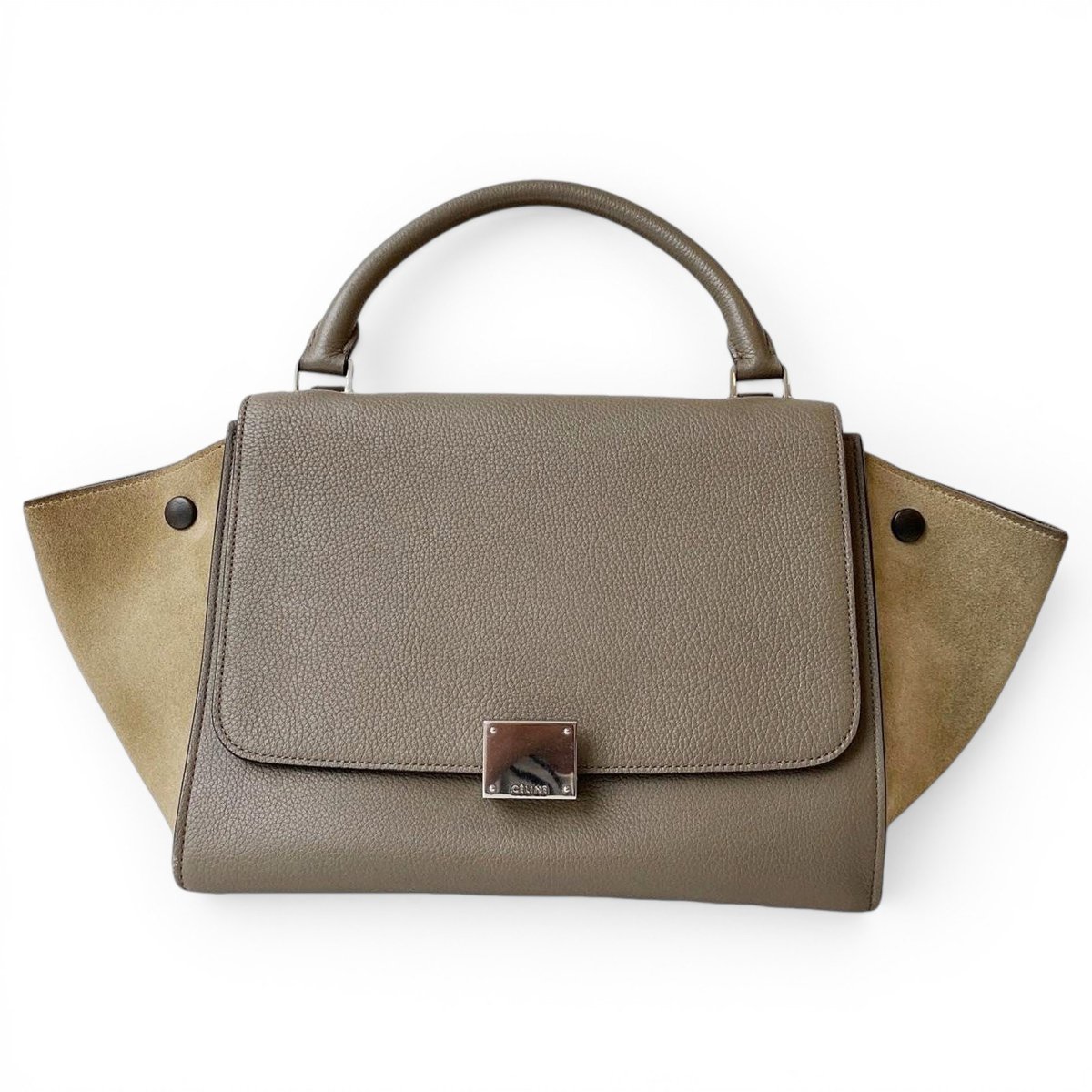 Trapèze leather handbag