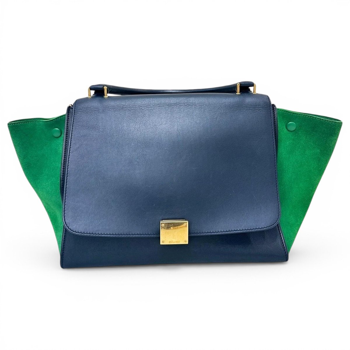 Trapèze leather handbag