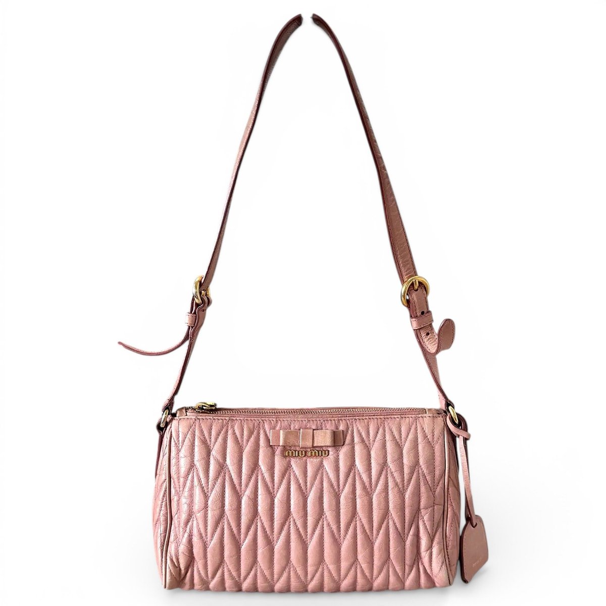 Miu Crystal leather handbag