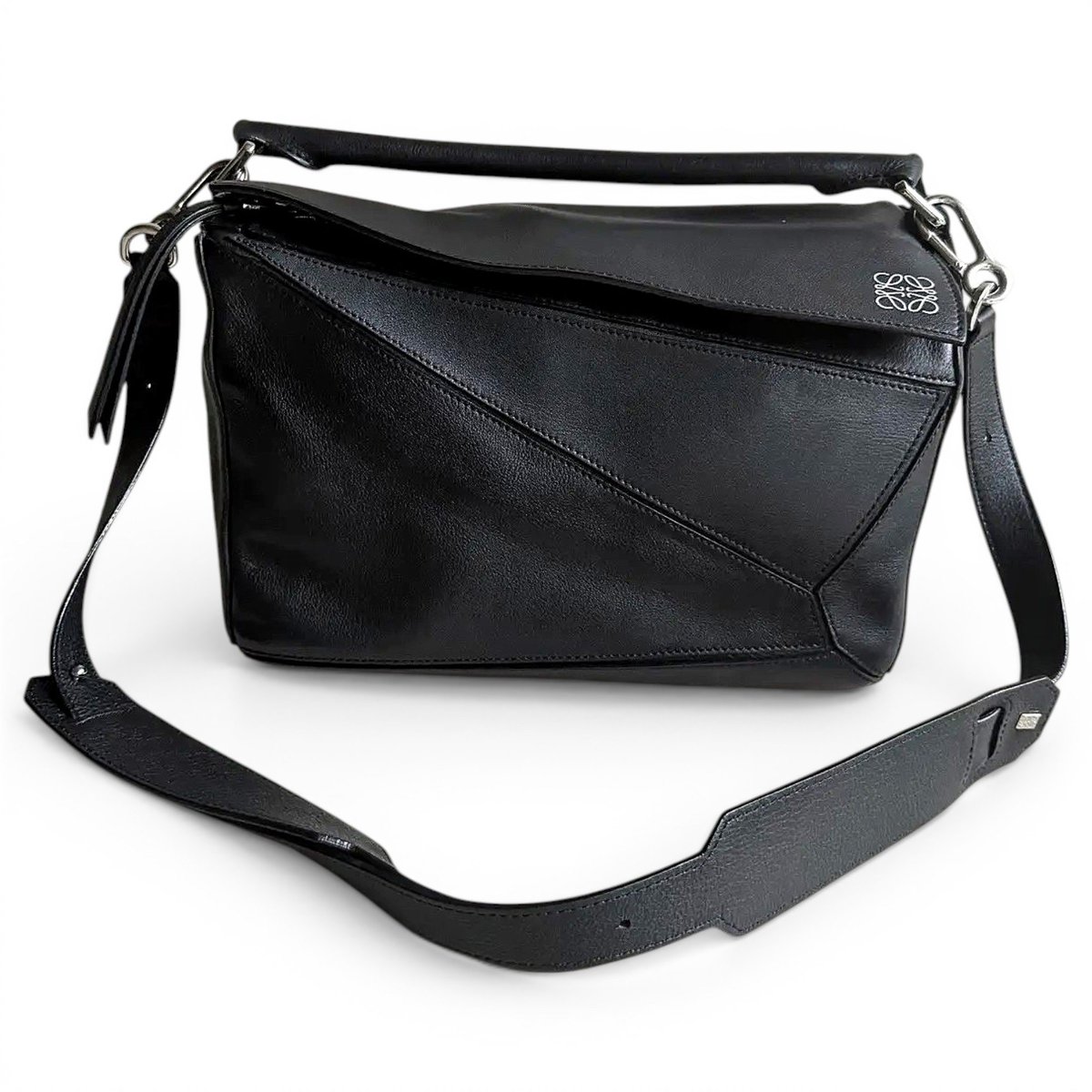 Puzzle leather handbag