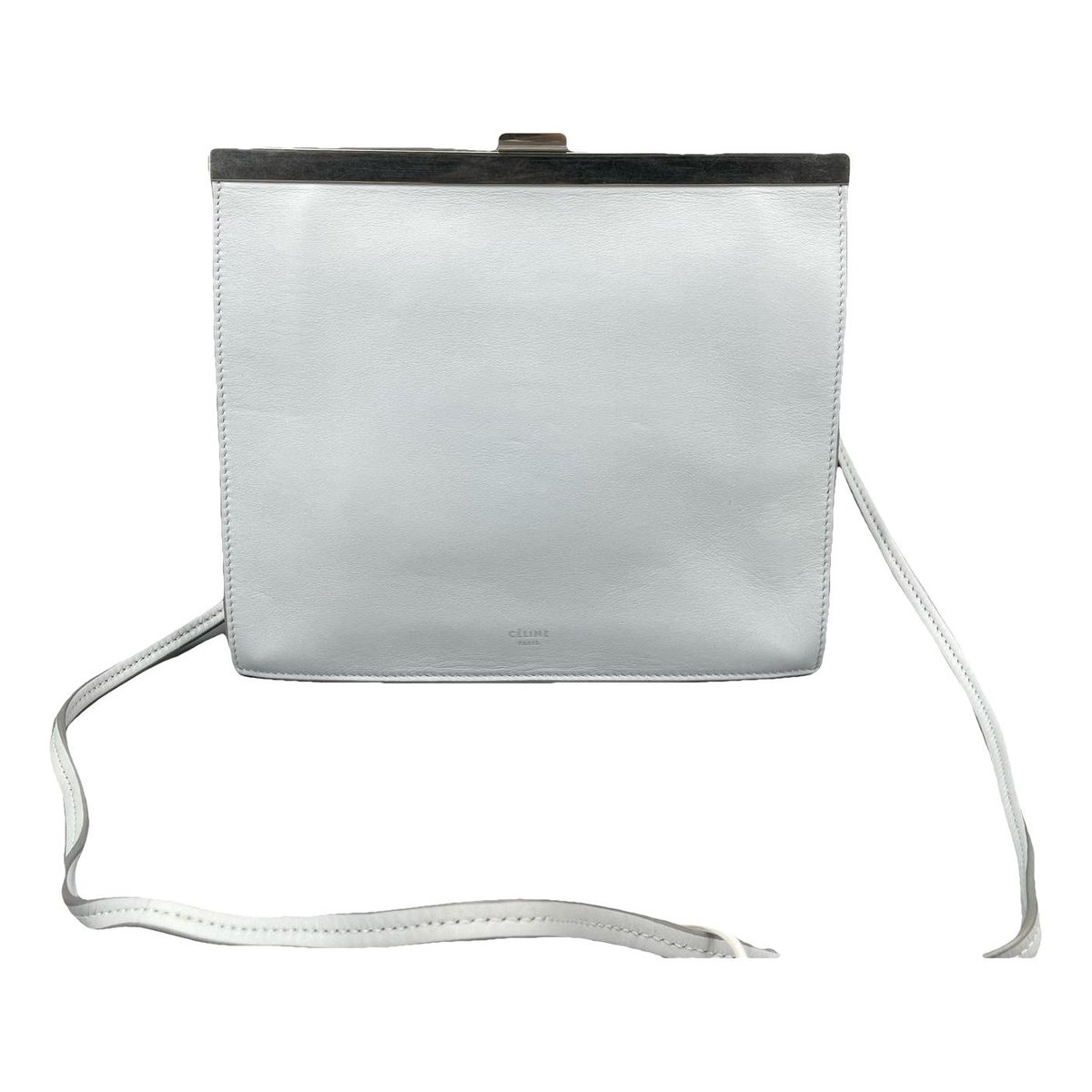Clasp leather handbag