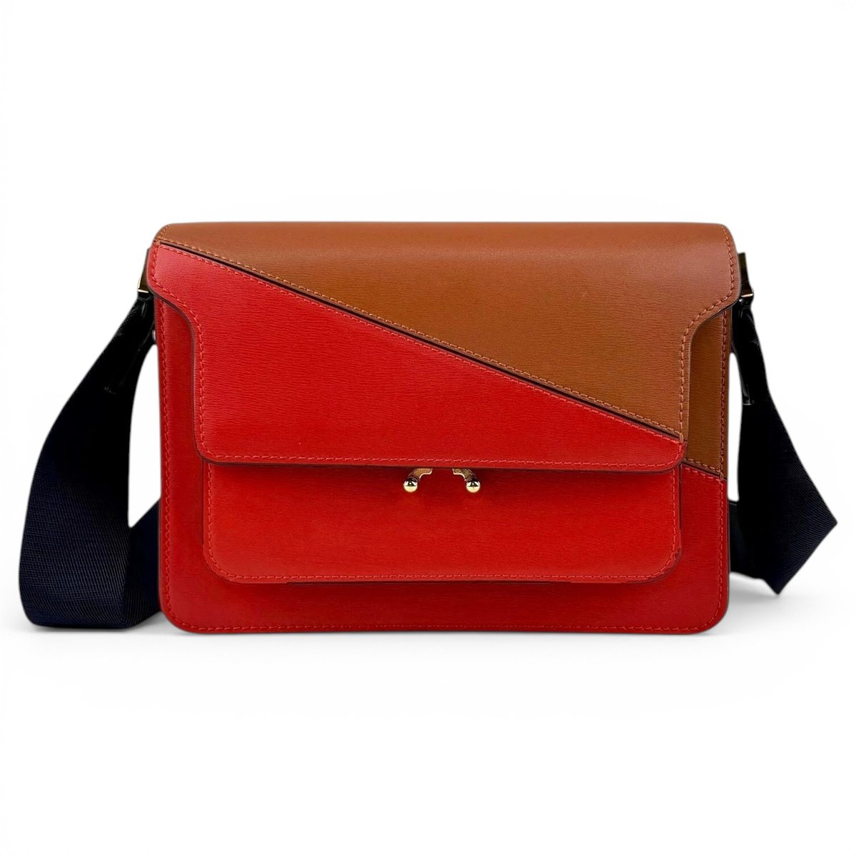 Trunk leather crossbody bag