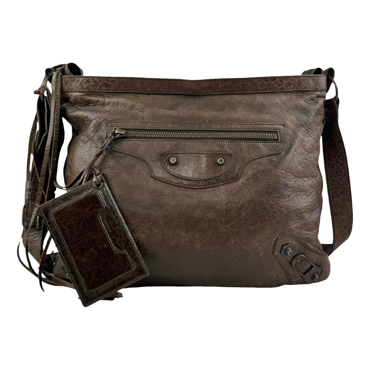 Classic Metalic leather crossbody bag