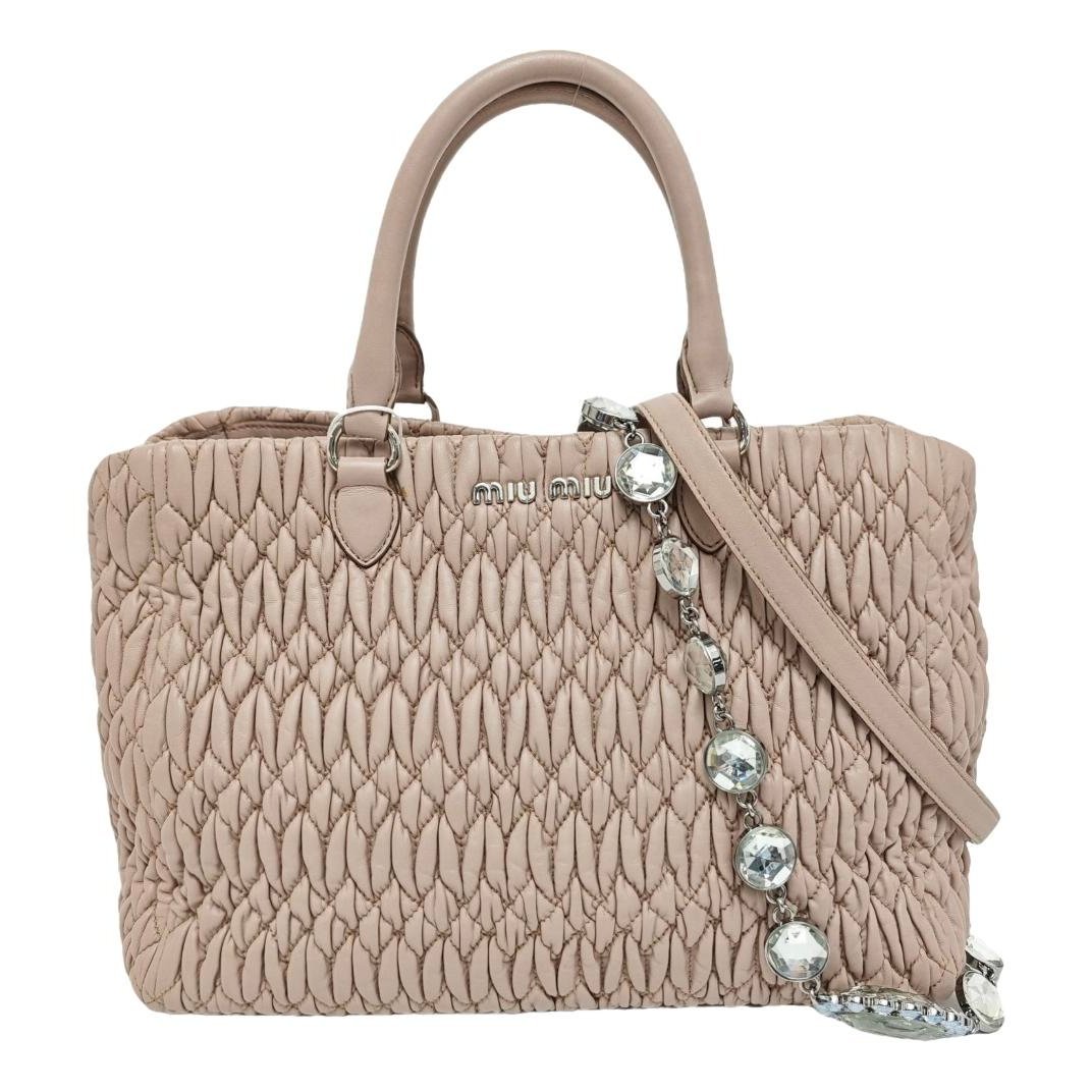 Miu Crystal leather handbag