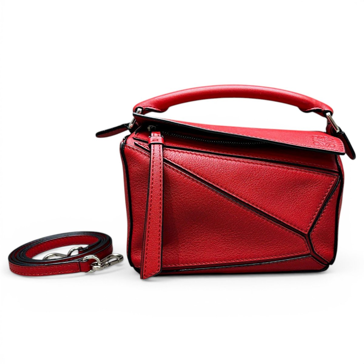 Puzzle leather handbag