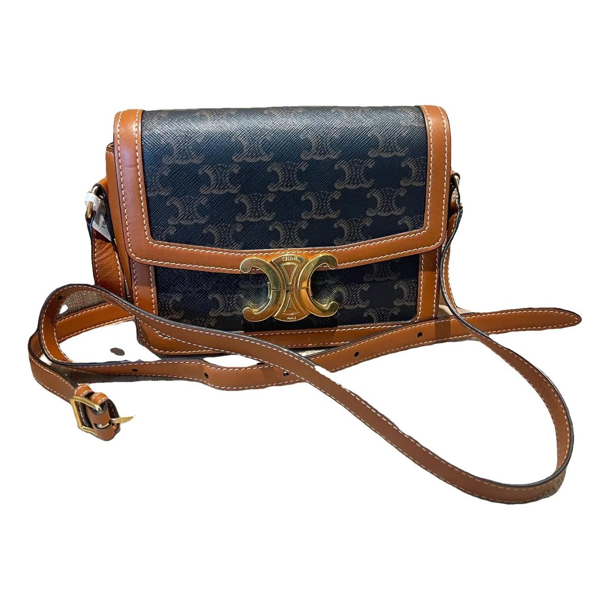 Triomphe vinyl crossbody bag