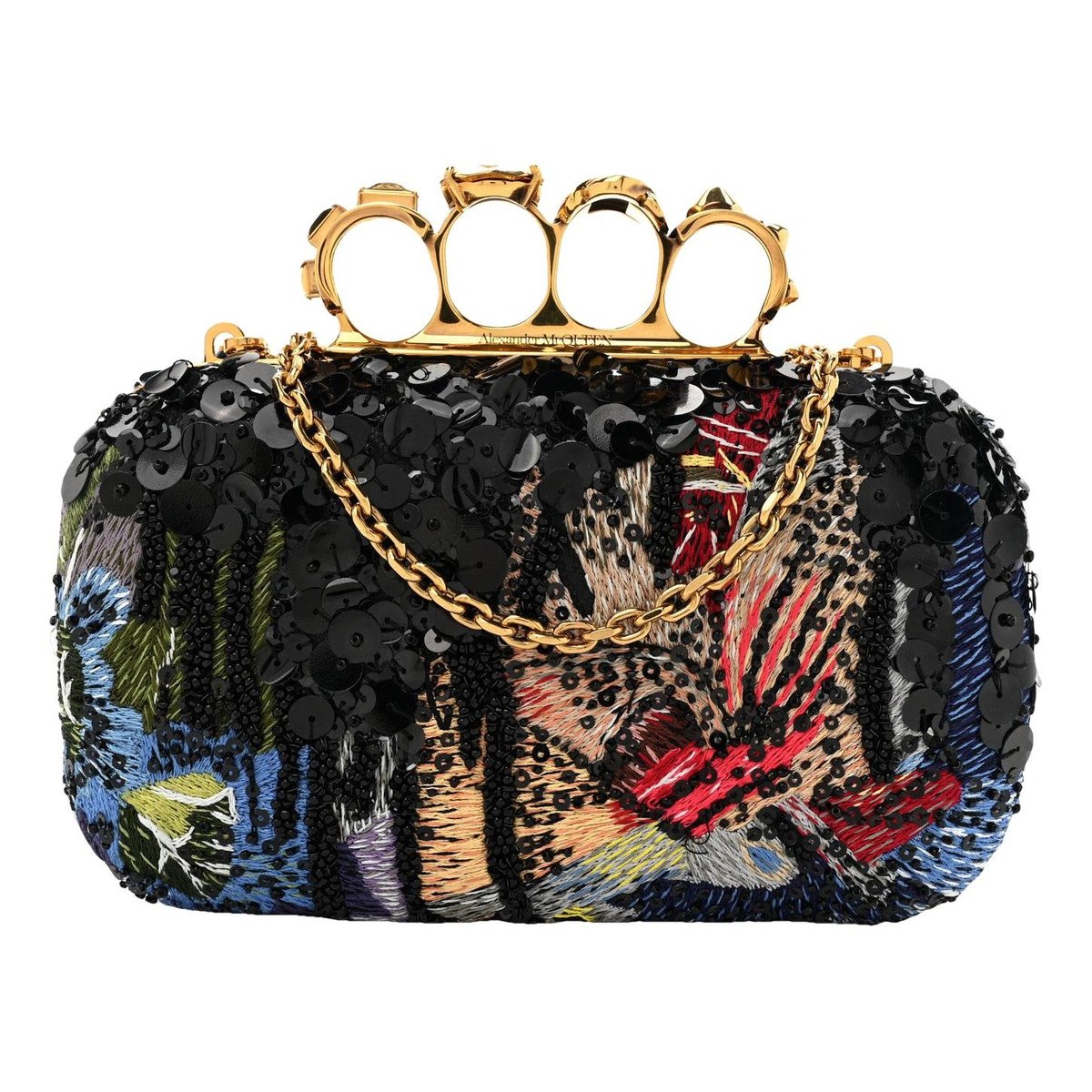 Knuckle glitter handbag