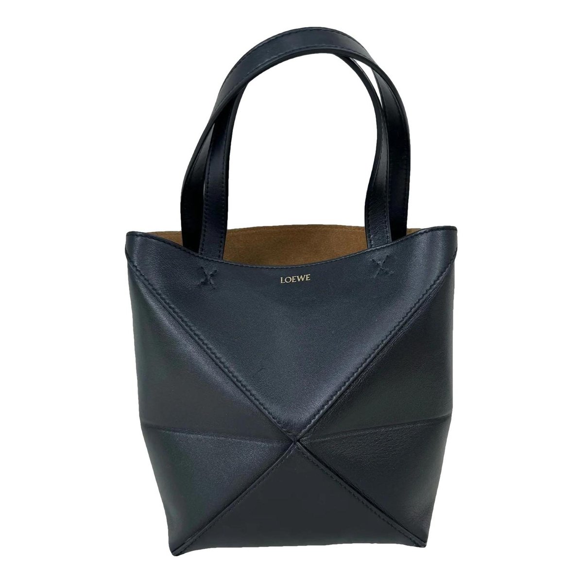 Puzzle leather tote