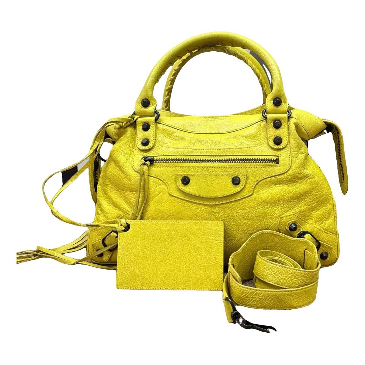 City leather handbag
