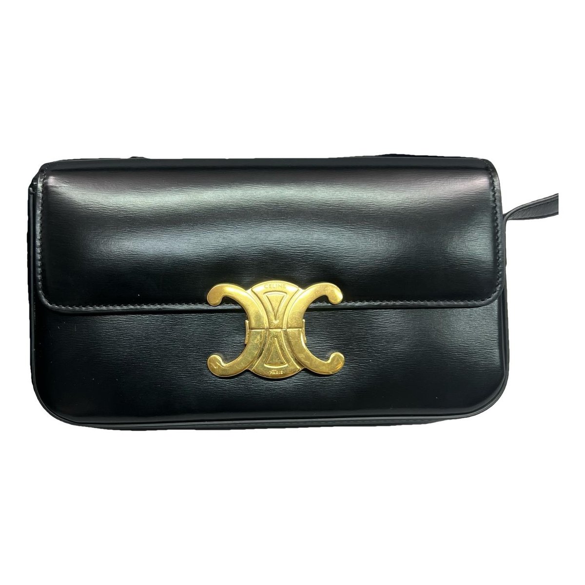 Triomphe chain leather handbag