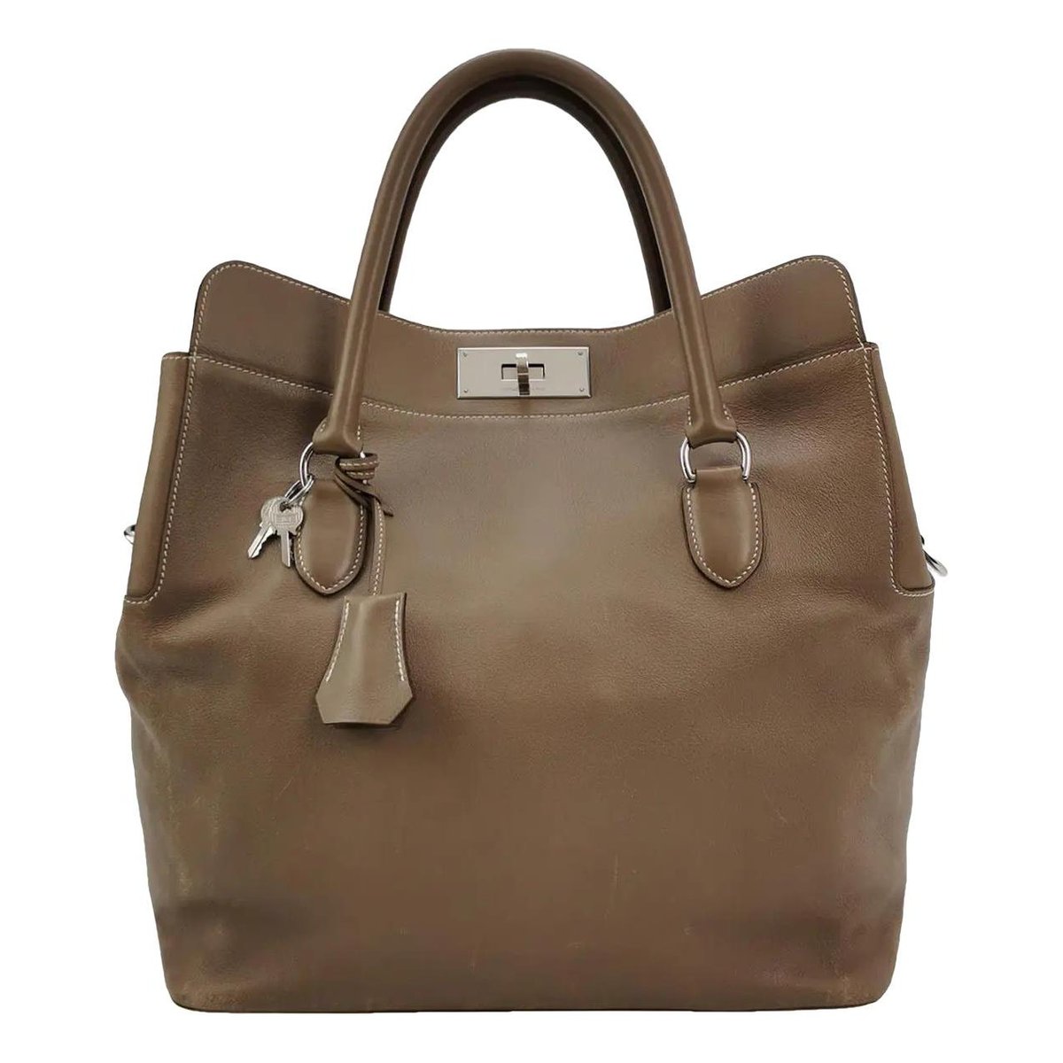 Toolbox leather handbag