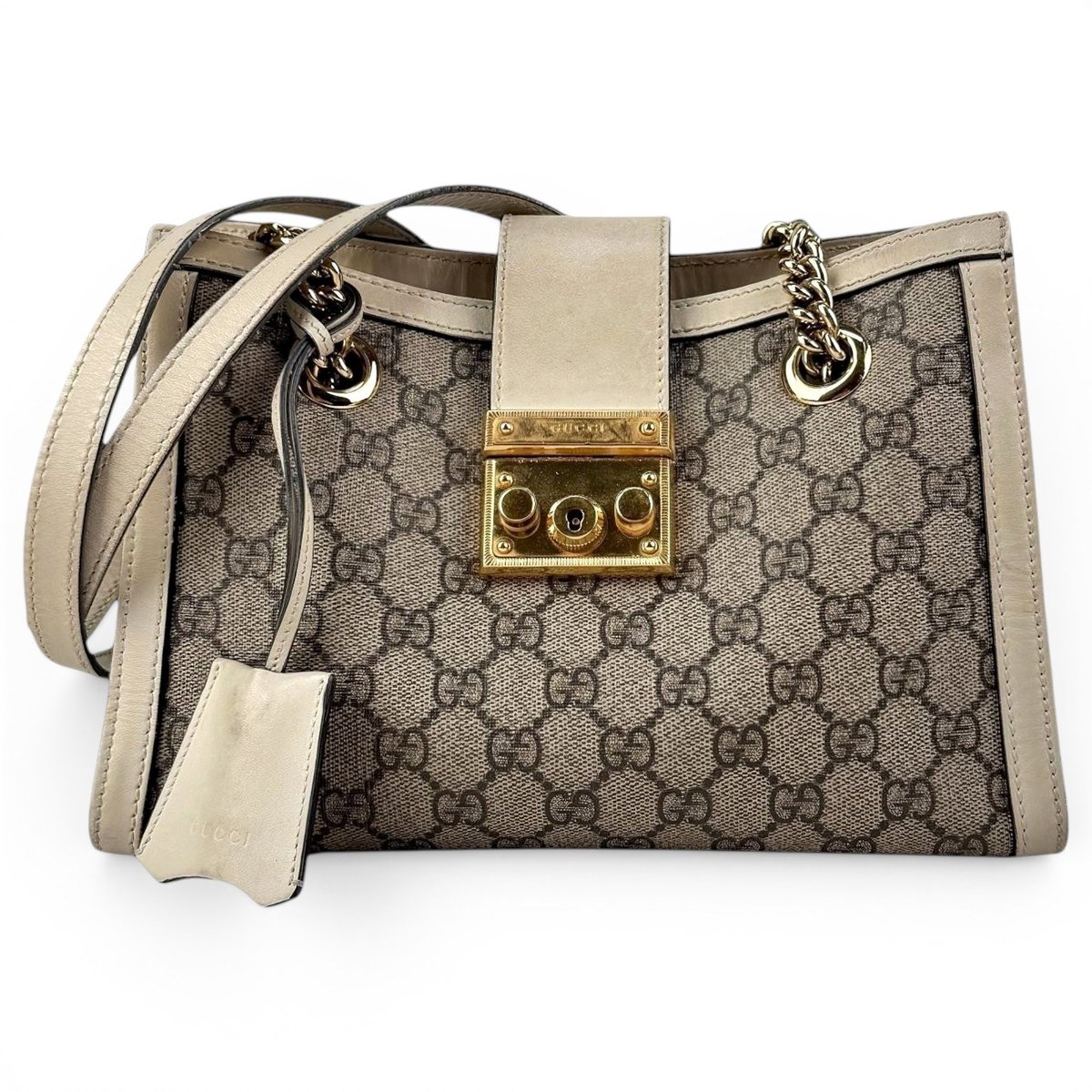Padlock leather handbag