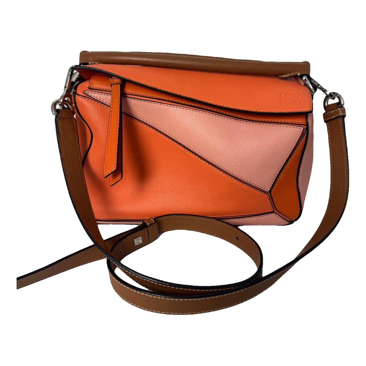 Puzzle leather crossbody bag