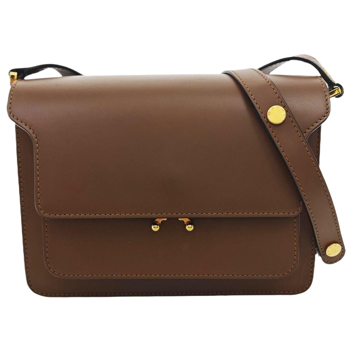 Trunk leather crossbody bag
