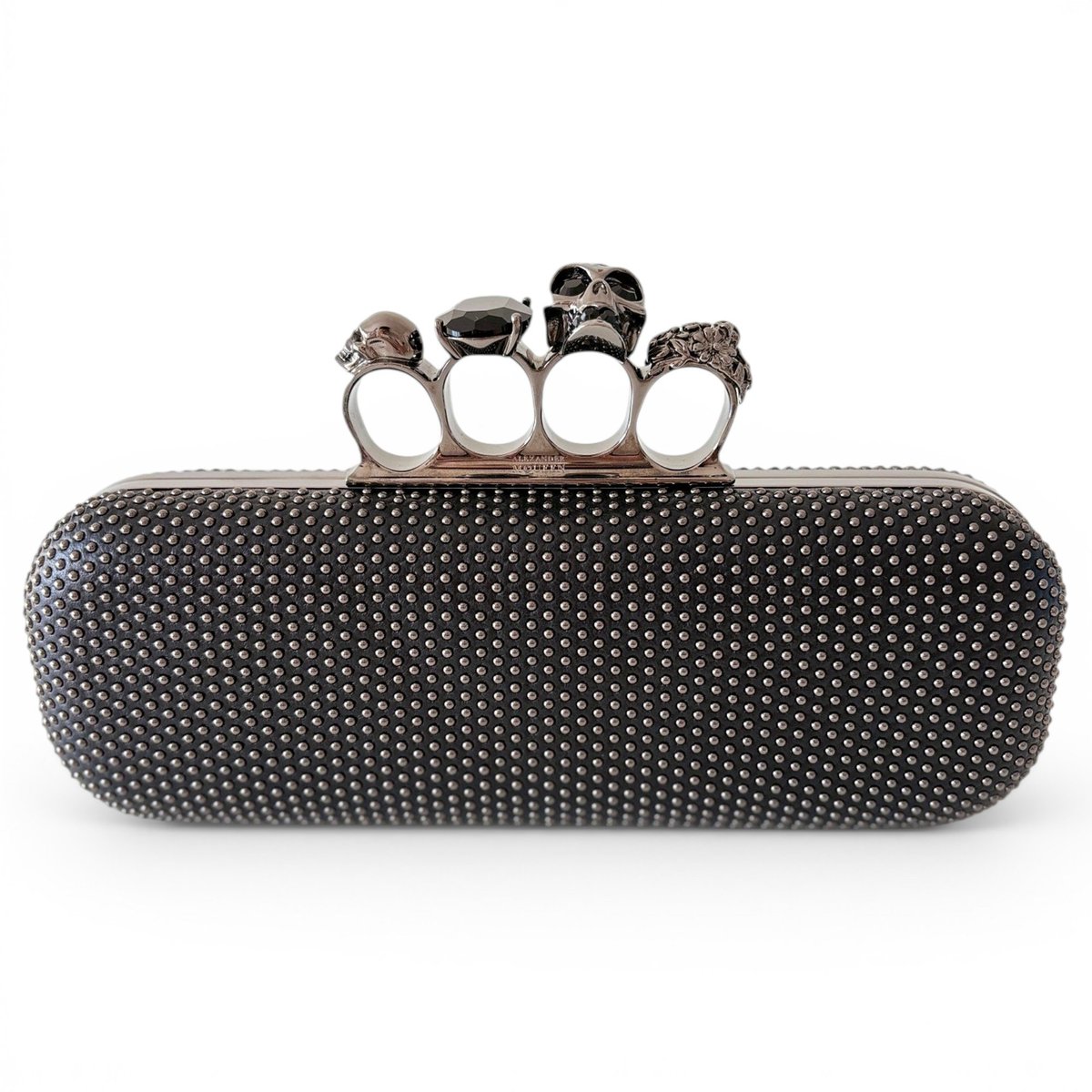 Knuckle leather clutch bag