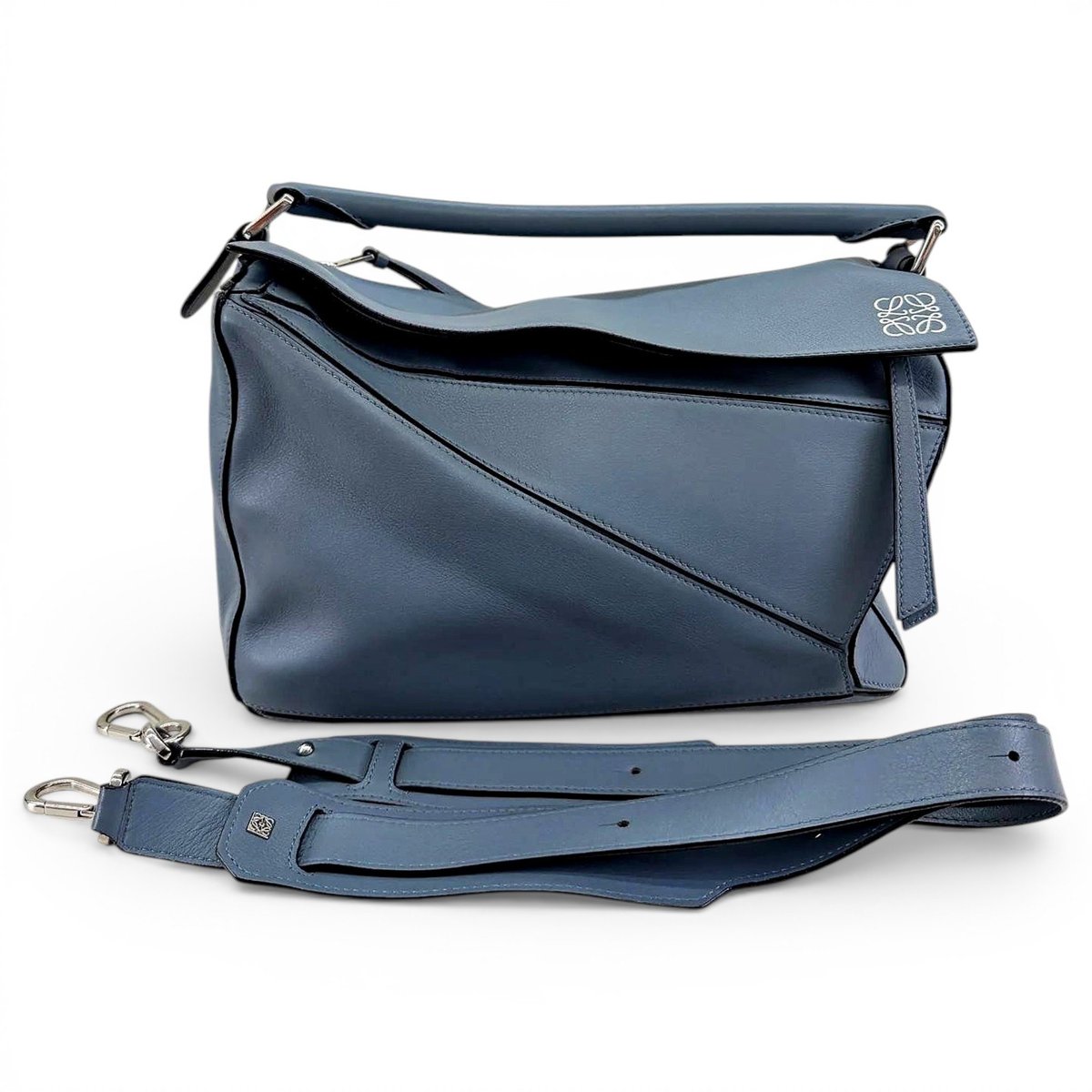Puzzle leather handbag