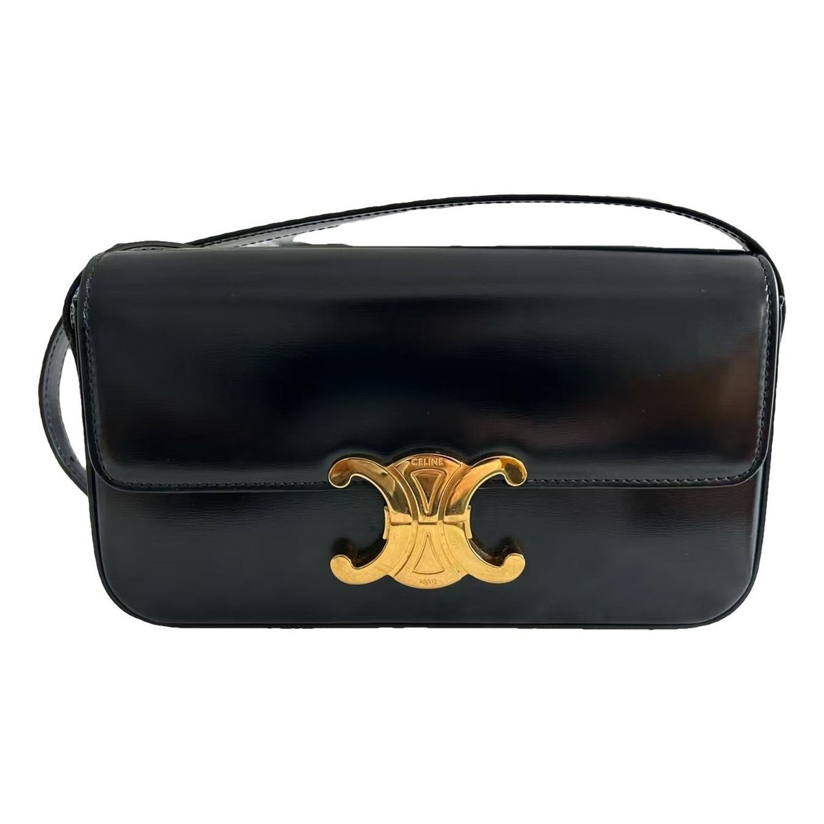 Triomphe chain leather crossbody bag