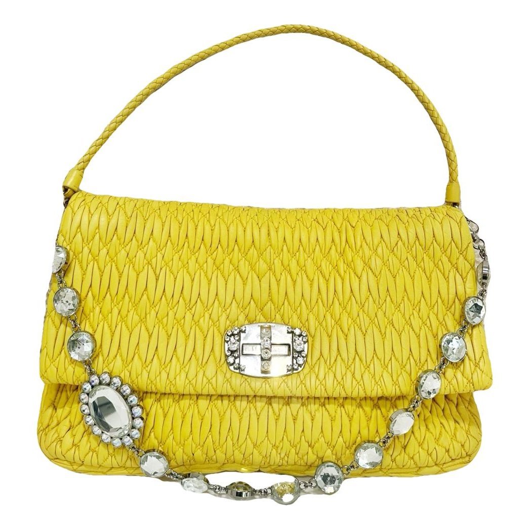 Miu Crystal leather handbag