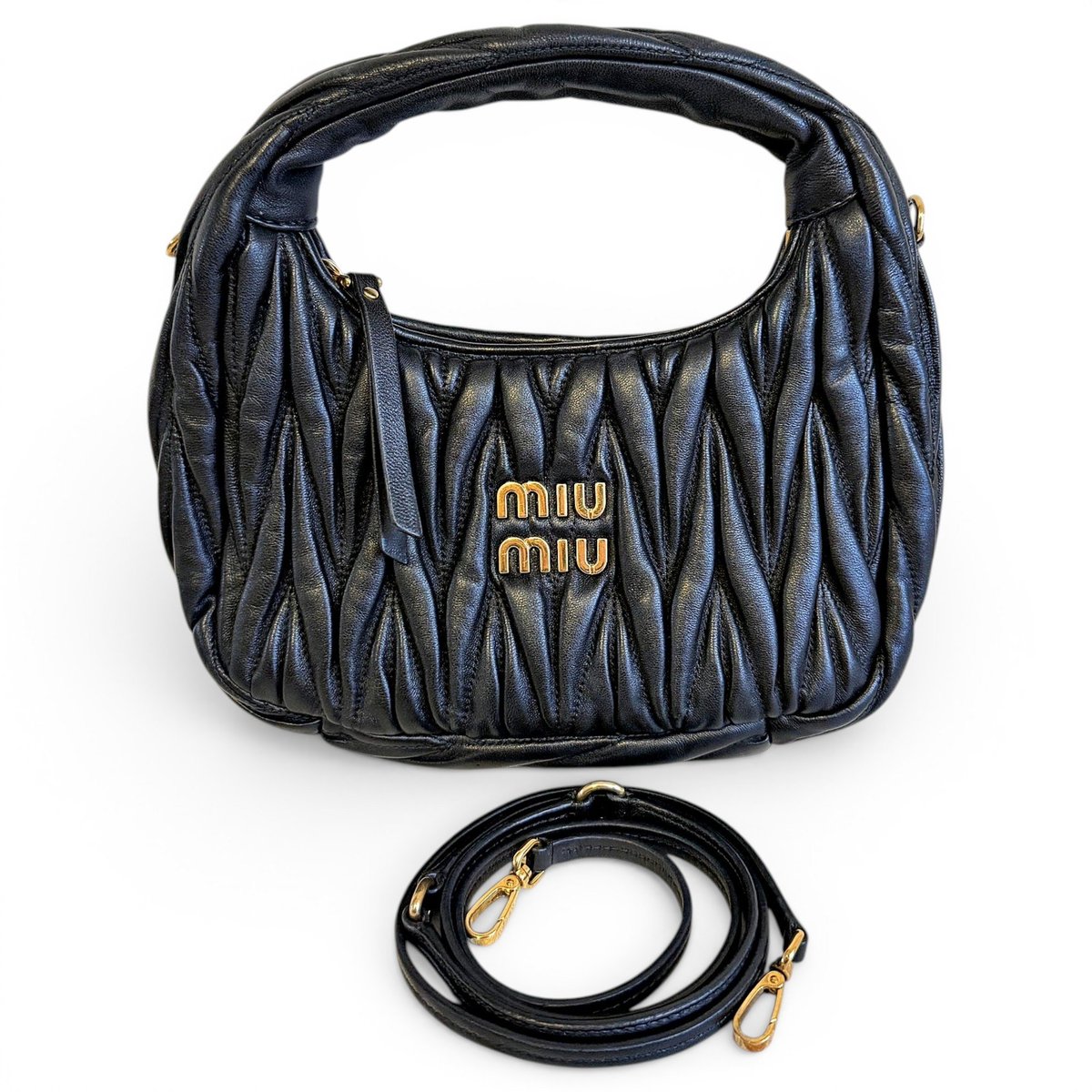 Miu Wander leather crossbody bag