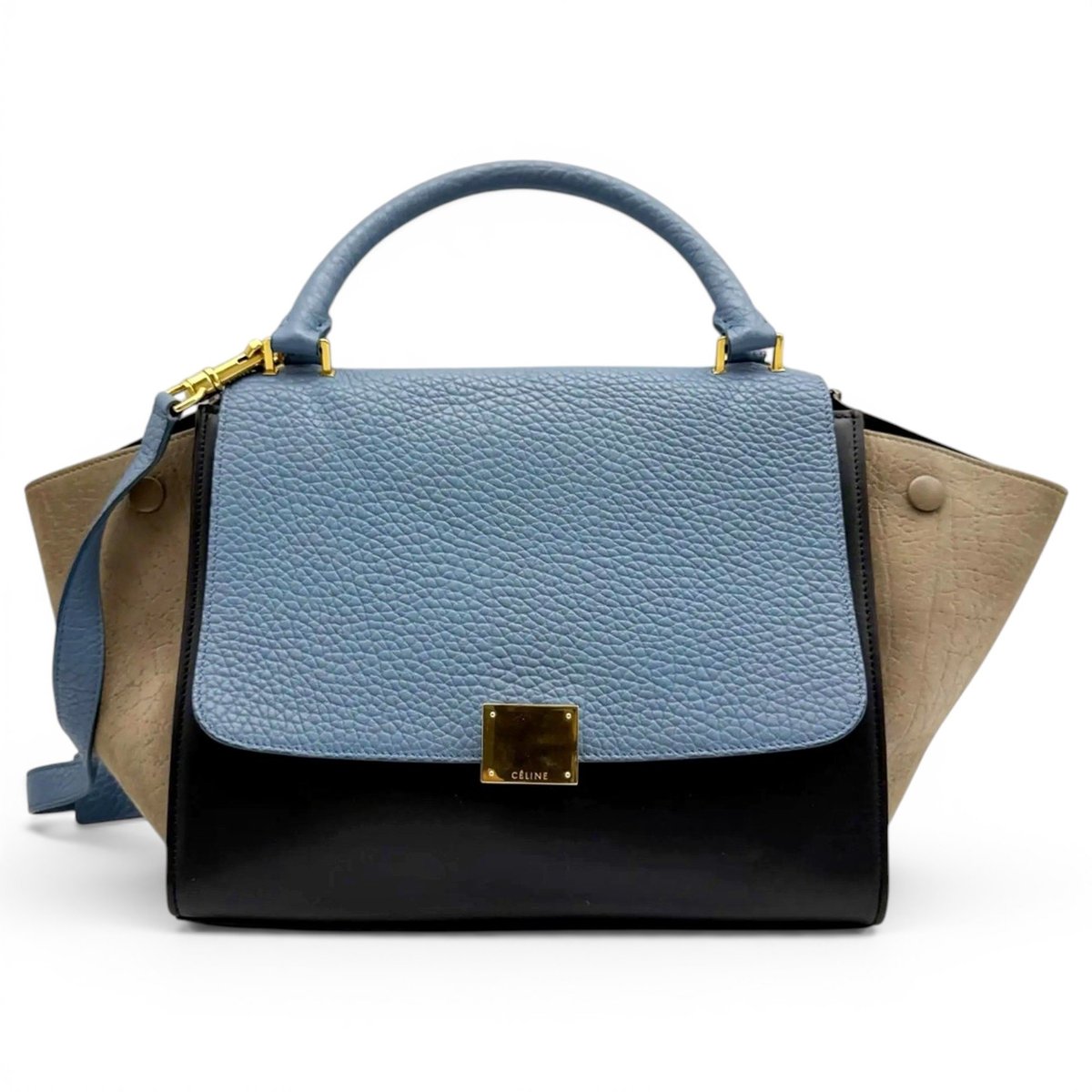 Trapèze leather handbag
