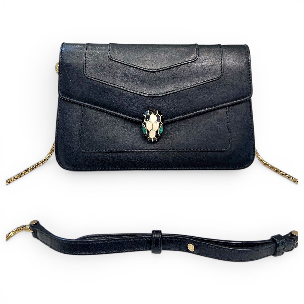 Serpenti leather handbag