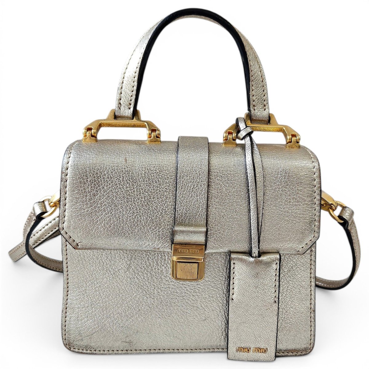 Madras leather handbag