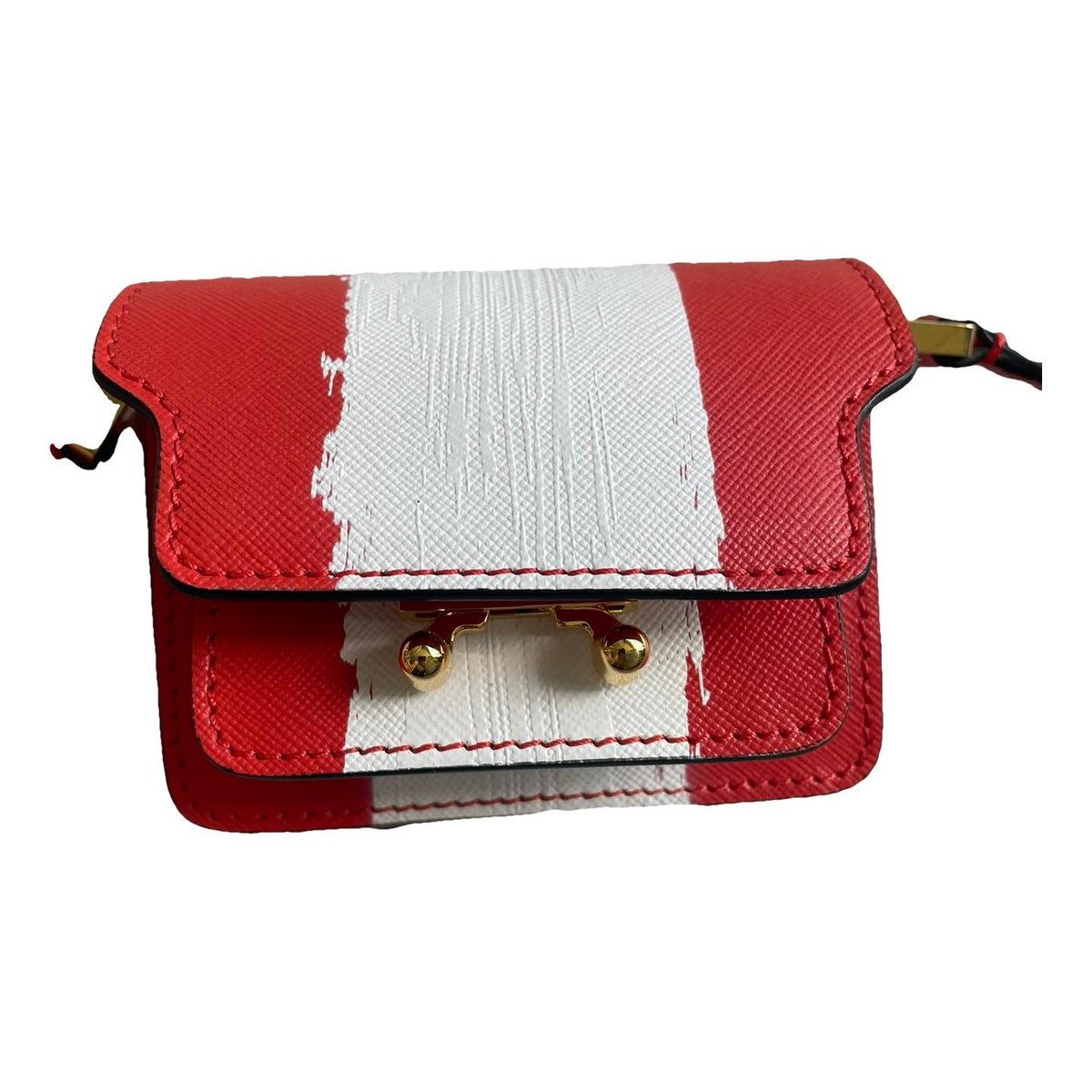 Trunk leather crossbody bag