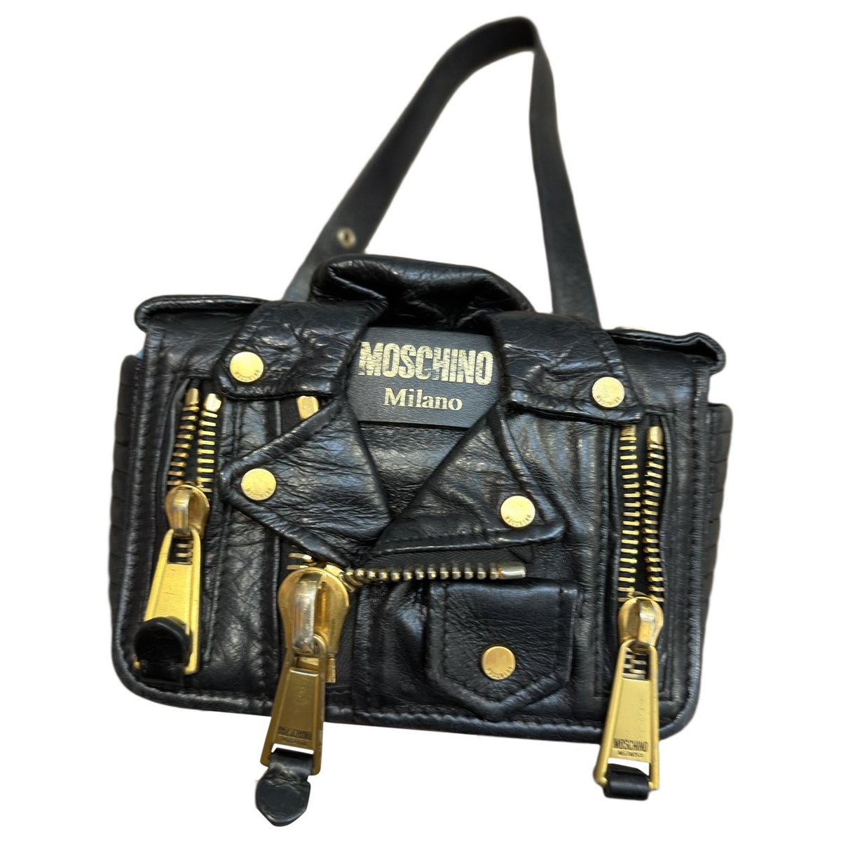 Biker leather crossbody bag