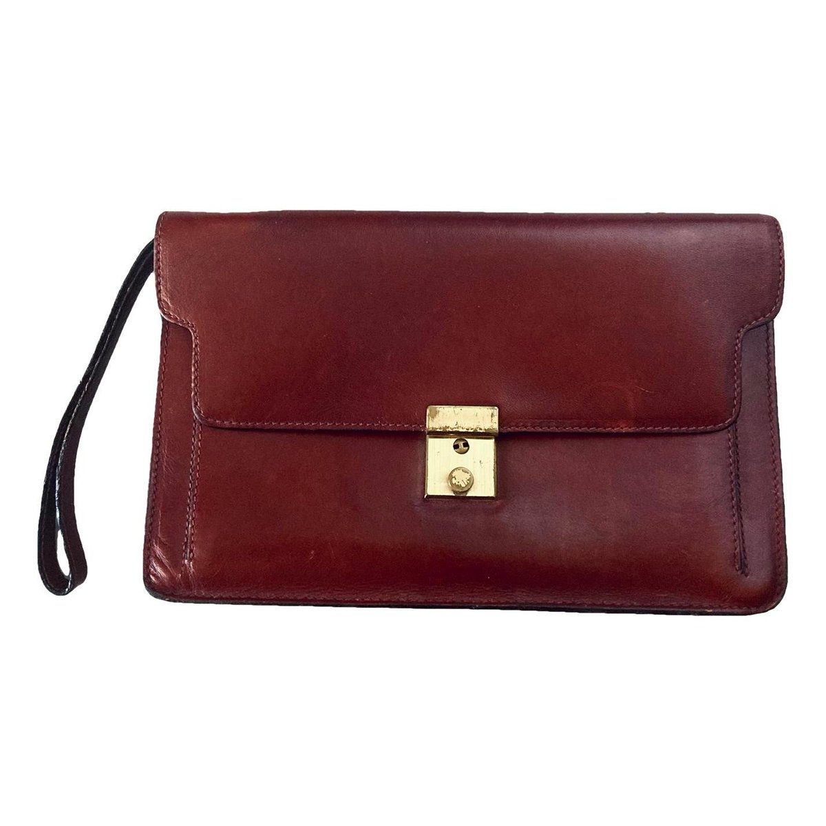 Lettrines leather clutch bag