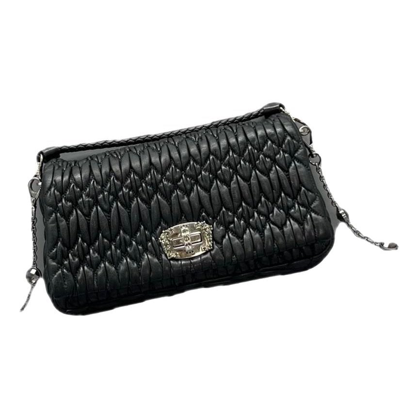 Miu Crystal leather handbag