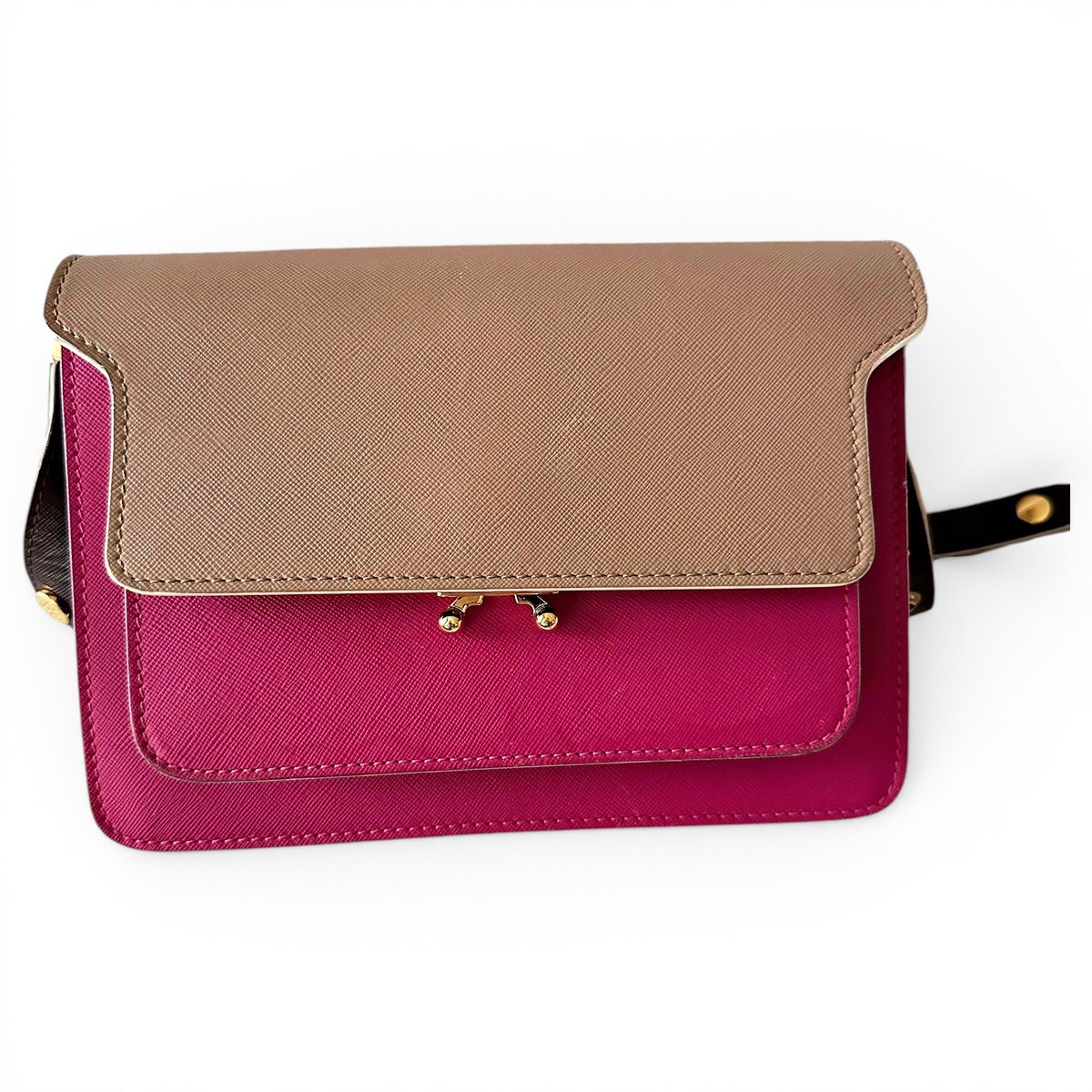 Trunk leather handbag