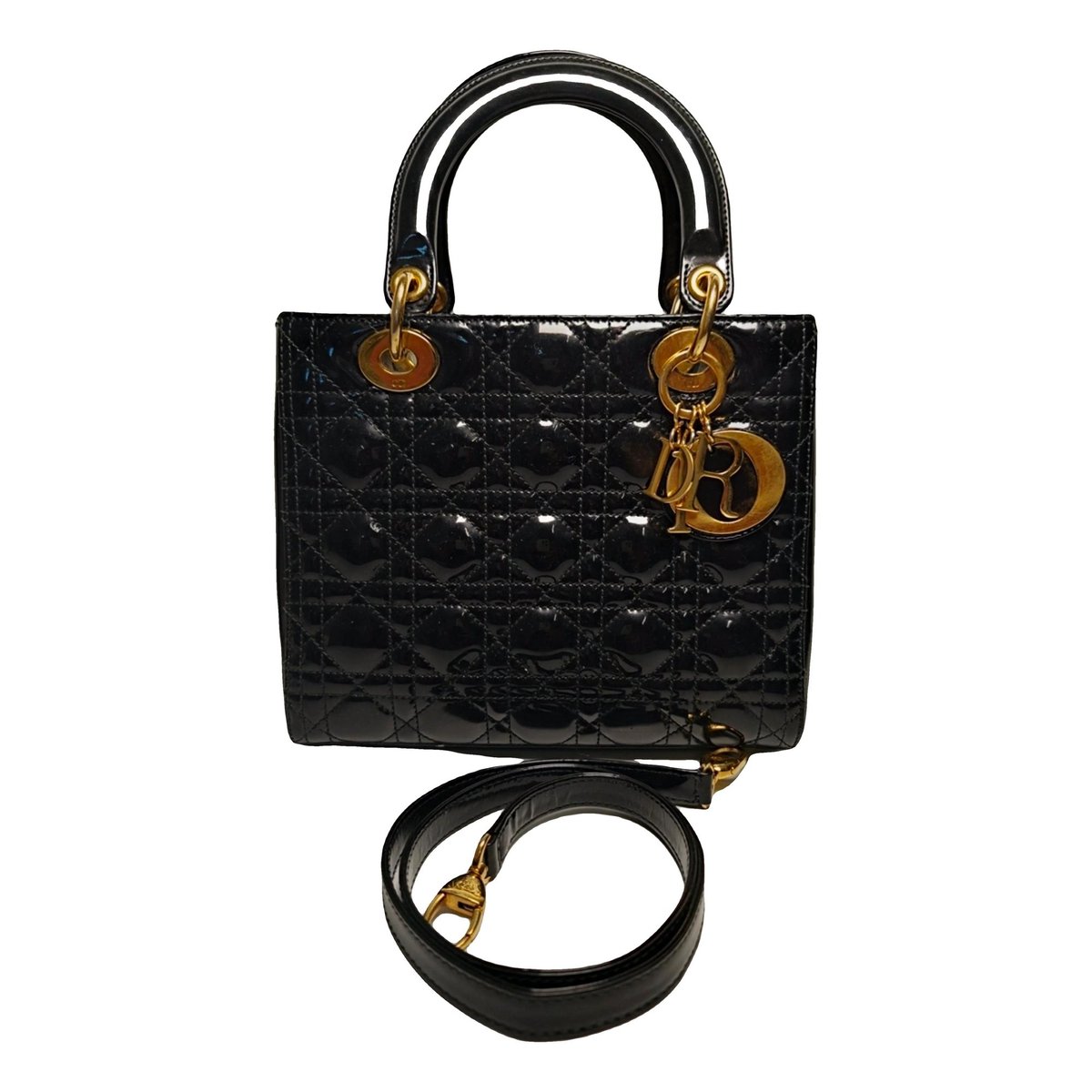 Lady Dior patent leather handbag